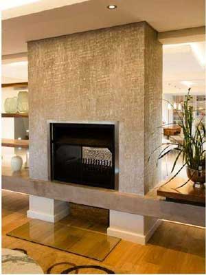 850mm Double-sided fireplace with stainless trim